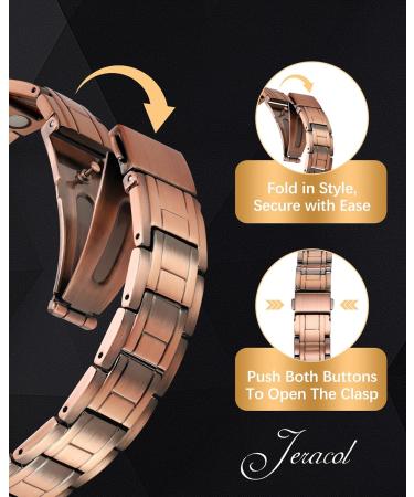 Jeracol Lymphdrainage Copper Bracelet for Men - Magnetic Bracelet with Improved Folding Lock & Gift Box | Perfect Jewelry Gift - Buy Online on GoSupps.com