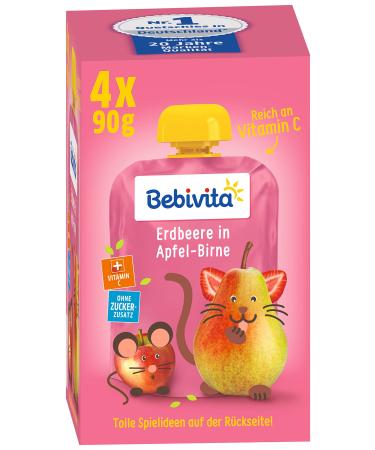 Bebivita Strawberry in Apple-Pear pack of 4 (4 x 90 g)