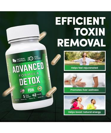 Advanced Detox Cleanse - Natural Detox & Cleanse Supplement with Milk Thistle & Licorice - 126 Capsules - 3 Pack for Men & Women - International Shipping Available - Buy Online on GoSupps.com