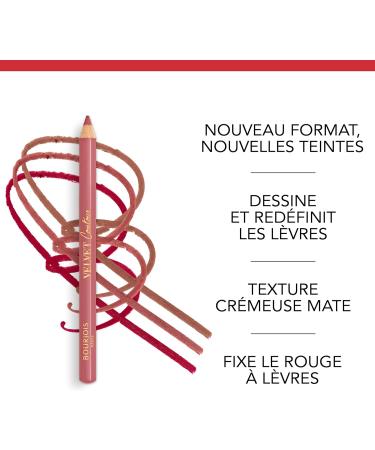 Bourjois Crayon l vres Velvet Contour 19 Place des Roses red finit les l vres texture cr meuse mate application pr cise beurre de karit tenue longue dur e jusqu 8 heures 1 14 g Des Roses 19 1.14 g (Lot de 1) - Buy Online on GoSupps.com