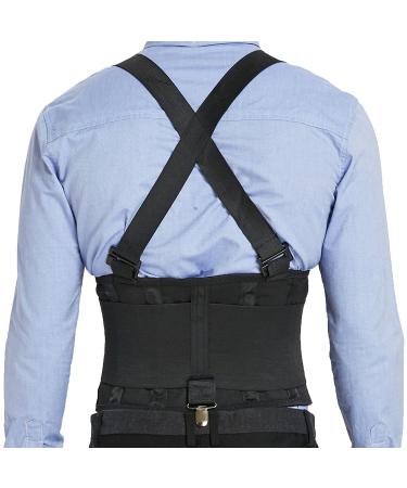 NeoTech Care Lumbar Brace with Removable Pants Clips & Detachable Suspenders - Back Support Belt - Adjustable & Breathable - Shoulder Holsters - Black (Size L) - Buy Online on GoSupps.com