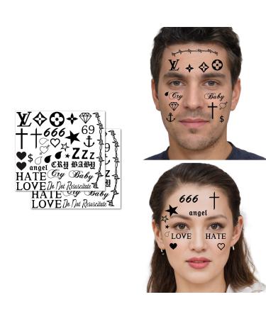 Popular Face Temporary Tattoos Assortment - 2 Sets