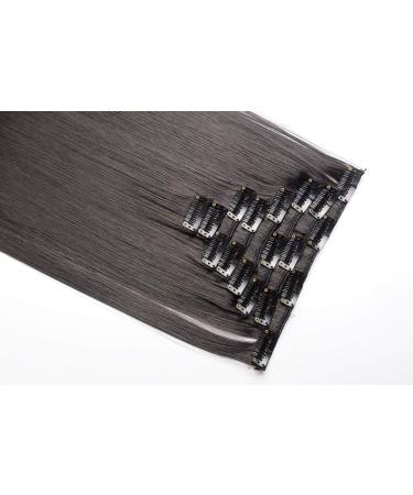 Clip-In Hair Extensions - 66cm Natural Black Synthetic Tresses with 18 Clips for Full Head - Buy Online on GoSupps.com