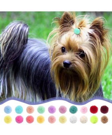 Qearl 48 Pcs Colored Ball Dog Ties Small Dog Bows - Pet Grooming Hair Accessories for Puppy & Cat - Buy Online on GoSupps.com