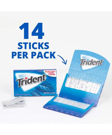 Trident Original Flavor Sugar Free Gum - 12 Packs (168 Total Pieces) - Buy Online on GoSupps.com