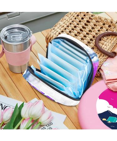 Javenproeqt Women's Bandages Storage Bag - Large Reusable Organizer for First Period - Glitter Unicorn Galaxy Purple - 17x17x12 cm - Buy Online on GoSupps.com