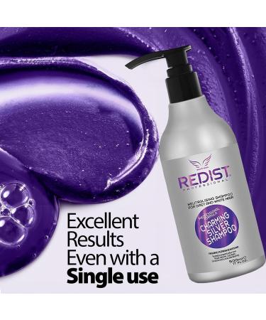  Redist Redist Charming Silver Shampoo 500 ml | No Yellow Violet Anti-yellowing shampoo | Silver shampoo for blonde platinum and gray hair | Hair accessory - Buy Online on GoSupps.com
