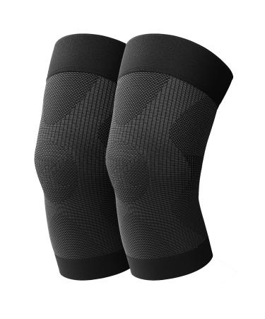 KEKING  Knee Compression Sleeves  Premium Knee Brace for Men Women  Knee Support for Joint Pain  Arthritis Relief  Meniscus Tear  Injury Recovery  Swelling  ACL  MCL  Workout  Running  Sports  Black L Large Black