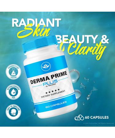 Derma Prime Plus Pills Daily Clear Face & Skin Balancing Formula with a Clean Natural Formula to Support Hydration Smooth Texture & a Healthy Radiant-Looking Skin (60 Capsules) - Buy Online on GoSupps.com