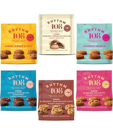 Rhythm 108 Organic Vegan Gluten & Dairy Free Tea Biscuits Share Bag Mixed Case of 6 x 135g - Buy Online on GoSupps.com