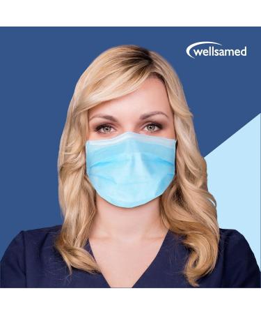 Buy Wellsamed Wellsamask Surgical Masks - Disposable 3-Layer 50-Pack Blue CE/EN 14683 Type IIR | International Shipping Available - Buy Online on GoSupps.com
