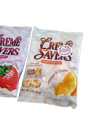 Emporium Candy Creme Savers - Orange & Strawberry Creme, 3 oz Bag x 2 + Refrigerator Magnet - Buy Online on GoSupps.com