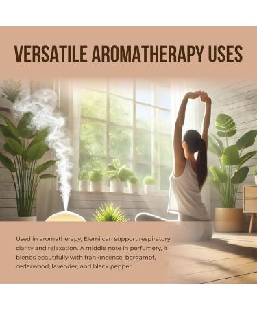 Elemi Essential Oil 100% Pure & Natural Steam Distilled from Canarium luzonicum Resin | Uplifting Citrus-Woody Aroma for Aromatherapy Skincare & Massage | Middle Note | from France | 1 Fl Oz Citrus lemon-like with woody  - Buy Online on GoSupps.com