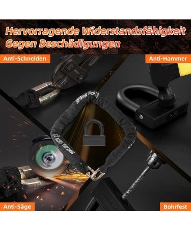 Chimona 12m Heavy-Duty Bike Chain Lock | High-Security Anti-Theft Motorcycle Lock | Durable 12mm E-Bike Lock in Black - Buy Online on GoSupps.com