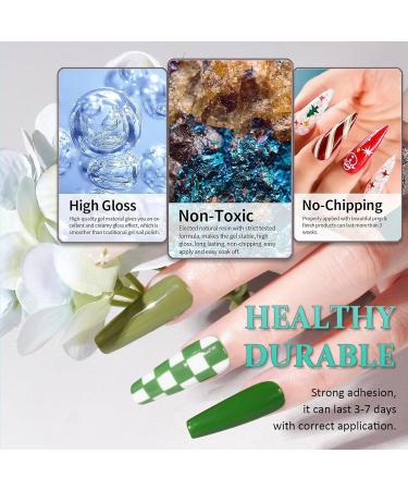 Green Nail Polish Quick Dry Nail Polish Green Nail Varnish - Long Lasting No UV Needed Dark Green Nail Polish for DIY Nail Art Manicure at Home Salon French Manicure Gel Polish 13ml - Buy Online on GoSupps.com