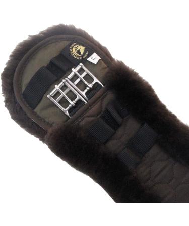 Merauno Lambwolle Konturgurt - Premium Short Dressage Belt | Anatomically Concave | Quality Merino Wool | Slip Resistant in Nature Black Brown & Anthracite - 60cm 24 Brown - Buy Online on GoSupps.com