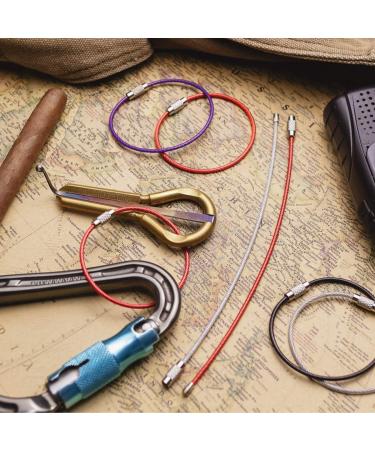 Stainless Steel Large Key Ring Wire Keychain for Car and Luggage - Black - Buy Online on GoSupps.com