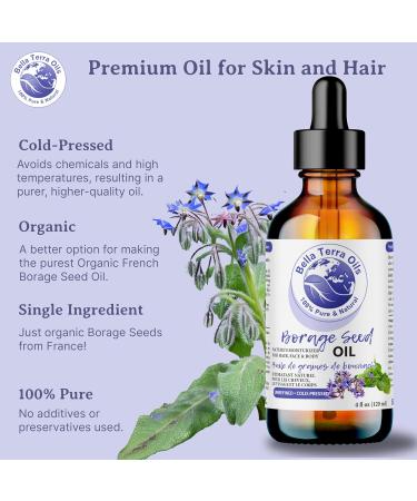 Bella Terra Oils Borage Seed Oil. 120ml. 100% Pure. Cold-pressed. Unrefined. PA-free. Hexane-free. Rich in GLA. Natural Moisturizer for Skin Hair. 120 ml (Pack of 1) - Buy Online on GoSupps.com