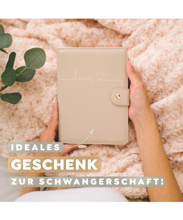 Twive Motherpass Cover (Love) | Magnetic Organizer for German Mother-Child Pass | Notepad Included | 8 Subjects in Taupe & Gold - Perfect Gift for Moms - Buy Online on GoSupps.com
