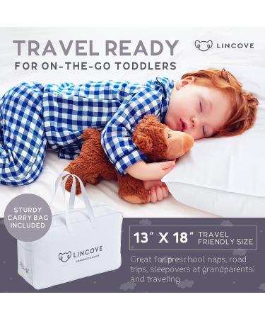 Lincove Canadian Down Toddler Pillow - 800 Fill Power - 100% Cotton Shell - 400 Thread Count - 13x18 - Perfect for Kids Travel, Nap Time, Toddler Cot, Crib, Bed - Buy Online on GoSupps.com