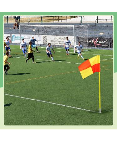 Soccer Referee Flags - Set of 4 Portable Big Square Corner Flags for Soccer Field & Volleyball Training - Buy Online on GoSupps.com