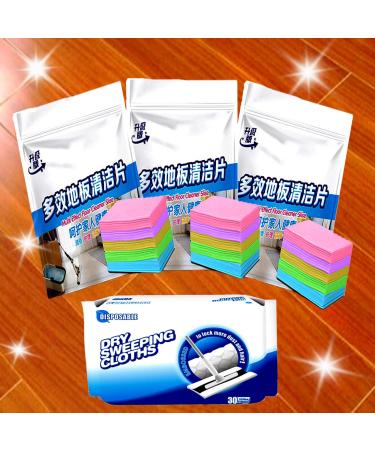 Multi Effect Floor Cleaning Slice Concentrated Soluble Cleaning Slice Multi-effect Floor Cleaning Sheet Instantly Remove Stains Freshener for Ceramic Tile/Wooden Floor/Marble Floor (90ps+30pc)