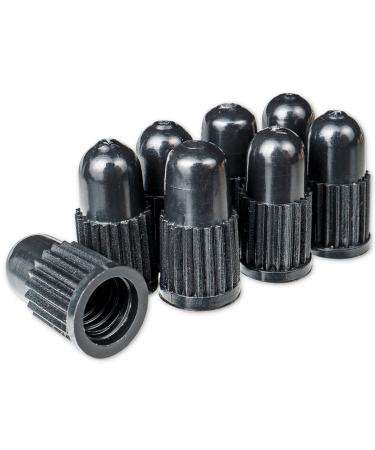 Valve caps made of hard plastic 8 pieces in black for bicycle tires with Dunlop or Presta valve tire valve cover bicycle hose air valve cap bike tire cap 2 A - black made of plastic 8 x