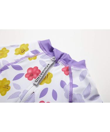 Bonverano Baby Girls Swimsuit/Sunsuit UPF 50+ with Sun Cap - 2 Years Purple Flowers - Buy Online on GoSupps.com