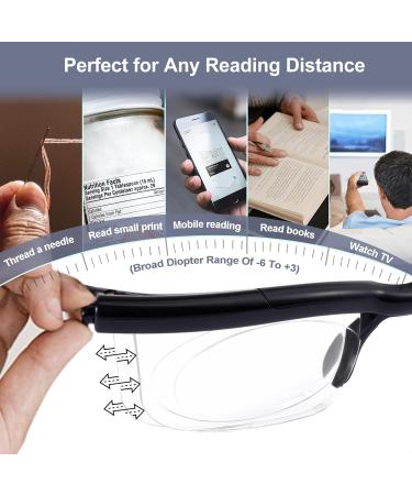SKYWAY Focus Adjustable Glasses Dial Vision TR90 Frame Focal Adjustable Glasses Adjustable Vision Eyeglasses Near and Far Sight Black - Buy Online on GoSupps.com