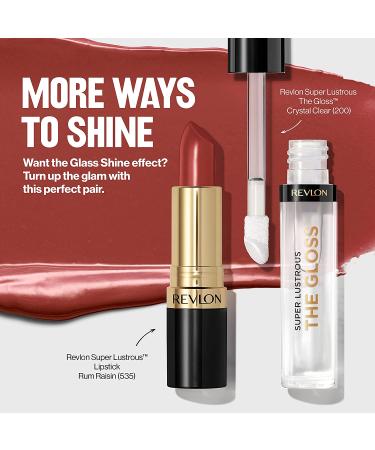 REVLON Super Lustrous Glass Shine Lipstick - Dewy Peach 0.15 oz | Hydrating Lip Color with Aloe, Hyaluronic Acid, and Rose Quartz - Buy Online on GoSupps.com