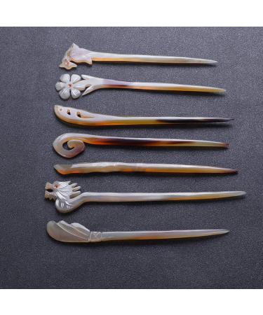 Minkissy Vintage Hair Sticks Handmade Cow Horn Chinese Japanese Chopsticks Hair Sticks - Buy Online on GoSupps.com