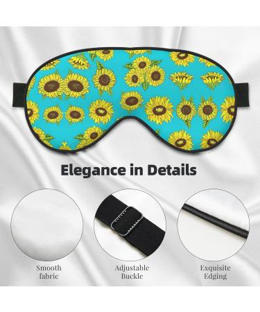 SSIMOO Sunflowers Pattern Print Eye Mask | Ultra-Soft Light-Blocking Sleep Mask for Comfort & Restful Sleep - International Shipping Available - Buy Online on GoSupps.com