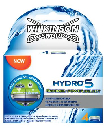 Wilkinson Sword Hydro 5 Groomer & Power Select Men's Razor Blades x4