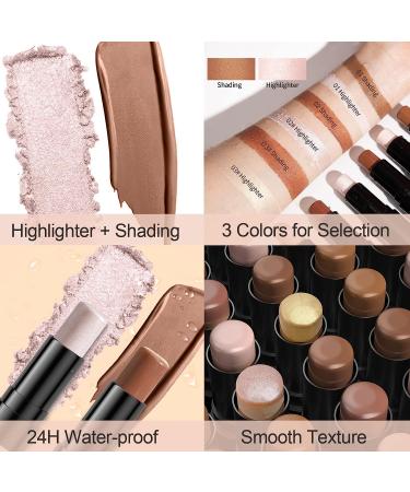 Contour Stick Cream Highlight & Contour Makeup 2-in-1 Wonder Stick - Pearl White & Amber - Buy Online on GoSupps.com