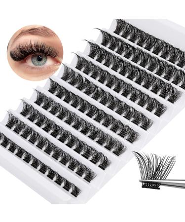Lash Clusters 110 pcs Lash Extension DD Curl Cluster Lashes 10-16mm Eyelash Clusters Individual Lashes Natural Look Fluffy Lash Extensions Wispy Eyelashes Extensions DIY at Home by Pleell 110 Pcs 10-16mm Style-2