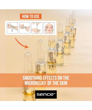  Sence Sence Vitamin C Serum Ampoules Intensive Facial Care Ampoules Day Care for Men and Women with Moringa Oil Vegan Skin Care Anti-Aging (7 ampoules x 2 ml) - Buy Online on GoSupps.com