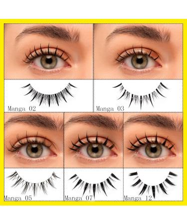 Emeda Manga Eyelashes - 10 Pairs Anime False Lashes for Cosplay | Transparent Band Japanese Manga Eyelashes (EM 03) - International Shipping Available - Buy Online on GoSupps.com