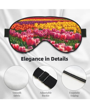 Colorful Tulips Print Eye Mask | Adjustable Blackout Sleep Mask for Men & Women | Best Sleep Aid Masks - Buy Online on GoSupps.com