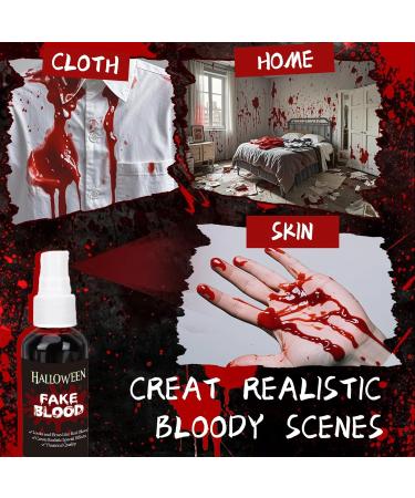 Halloween Fake Blood Makeup Kit | Realistic SFX Blood Spray & Coagulated Blood for Zombies Vampires & Monsters | Washable Special Effects Kit - Buy Online on GoSupps.com