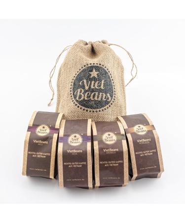 Exotic Coffee Gift for Coffee Lovers - Jute Bag with 4 Varieties of Whole Beans - Perfect Easter Gift for Coffee Drinkers - Buy Online on GoSupps.com