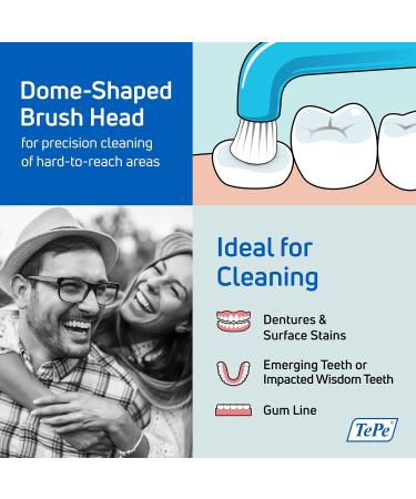 TEPE Compact Single Tuft Brush for Braces, Gum Line, and Implants - Precision Cleaning Tool - 1 Count - Buy Online on GoSupps.com