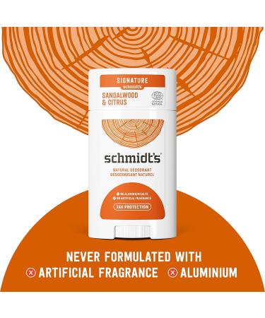 Schmidt's Aluminum Free Natural Deodorant for Women and Men & Aluminum Free Natural Deodorant for Women and Men Sandalwood and Citrus with 24 Hour Odor Protection - Buy Online on GoSupps.com