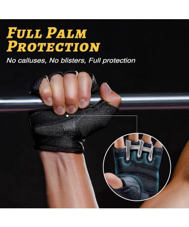 Glofit Workout Gloves - Full Palm Protection, Extra Durability - Men & Women - Suede Cushion Pads - Fingerless Gym Gloves - Black Large - Buy Online on GoSupps.com