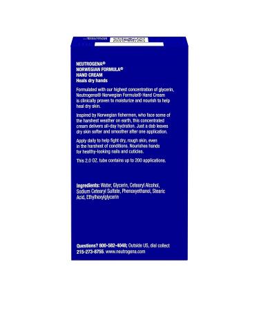 Neutrogena Hand Cream Fragrance Free 2 oz - Moisturizing Relief for Dry Hands - Buy Online on GoSupps.com