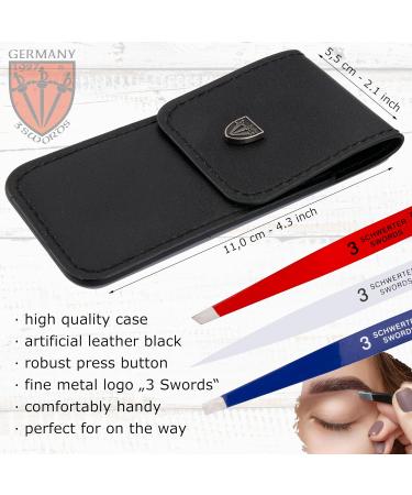 3 Swords Germany brand quality professional stainless steel precision tweezer set FRANCE slanted straight pointed eyebrows hair synthetic leather case manicure pedicure by 3 Swords (005397) "France" - Buy Online on GoSupps.com