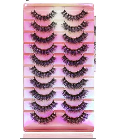 Shop Natural False Eyelashes - Manga Fluffy Russian Strip Faux Mink Lashes (10 Pairs) | International Shipping - Buy Online on GoSupps.com