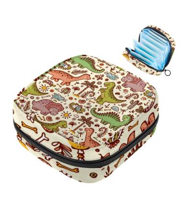 Dinosaurs storage bag for women's bandages large menstrual cup bags with zipper periodic inserts bags panty lores tampons for girls and women multicolored 07