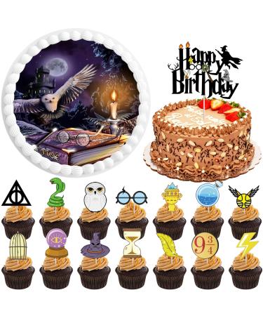 Cake topper birthday 17 pieces 20cm Tortendeko edible Cake Topper cake lining photo fondant cake raper cake lifter for young girls Harry Potter - Buy Online on GoSupps.com