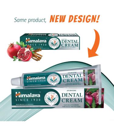 Himalaya Ayurvedic Dental Cream - Neem & Pomegranate Toothpaste | Gum Protection Cavity Prevention & Natural Fluoride | 100g (3 Pack) - Buy Online on GoSupps.com
