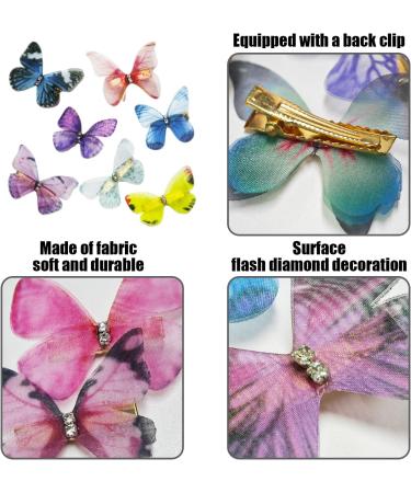 24 Butterfly Hairpins 10 Butterfly Clips Girls Butterfly Hair Accessories Girls Decorative Butterfly Hairpins Hair Snap Butterfly Clips - Buy Online on GoSupps.com